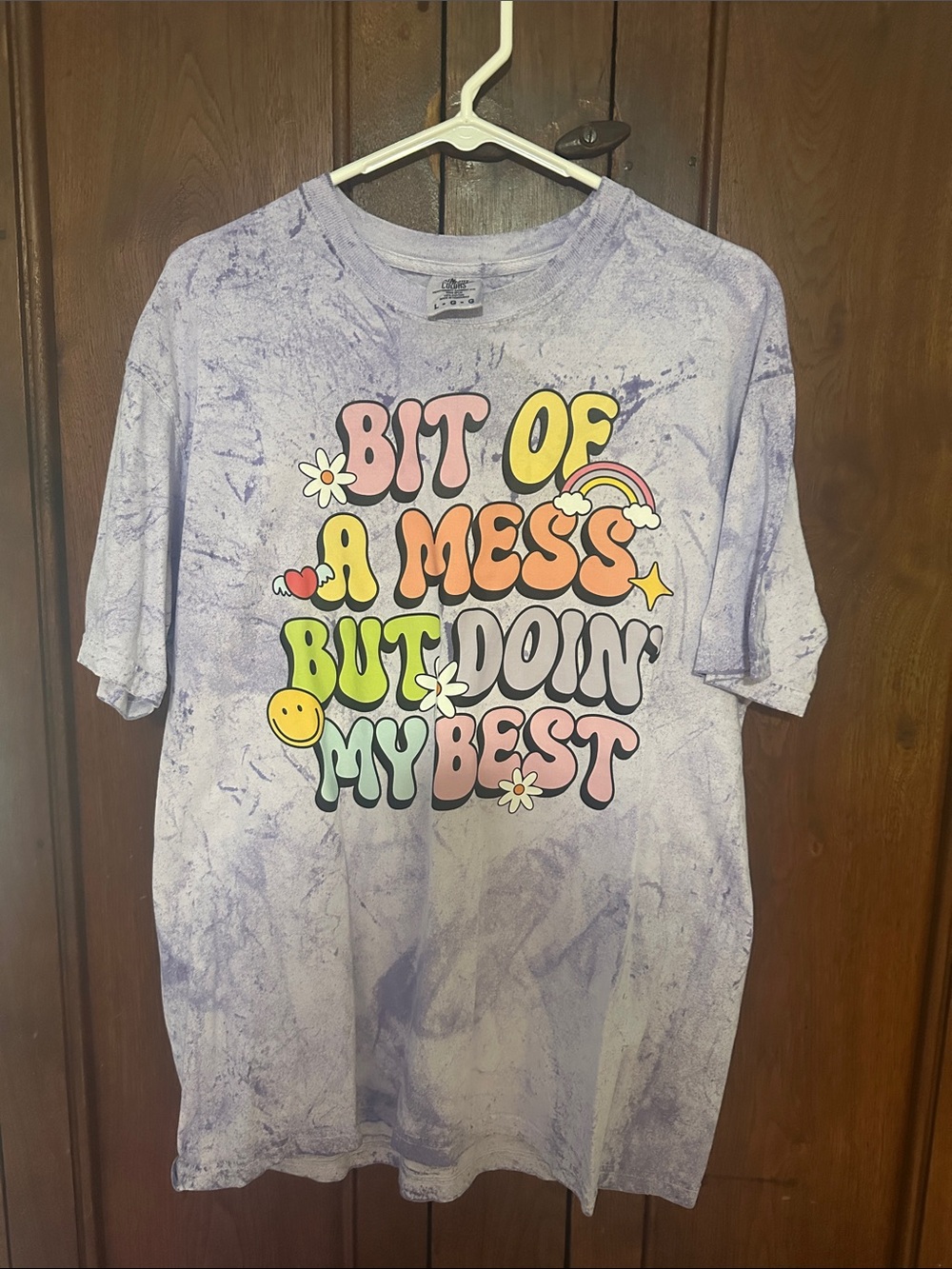 CC Lavender Tie-Dye Graphic Tee - Bit of a Mess But Doin' My Best